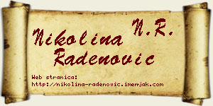 Nikolina Radenović vizit kartica